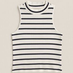 Old Navy Black and White Ribbed Tank Top